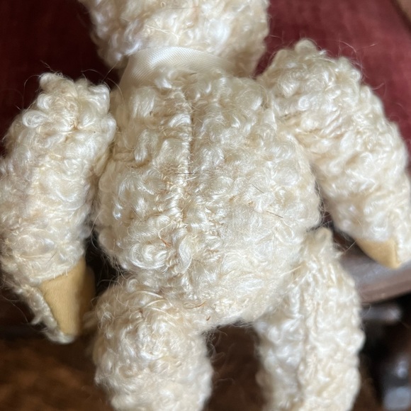 Curly Teddy Bear, Handmade Vintage Stuffed Bear, Shabby Hand Sewn Toy - Picture 7 of 8